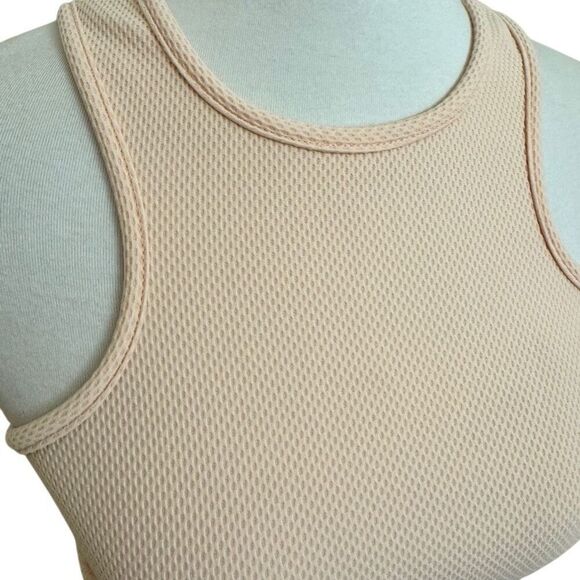 Lulus Fit & Flare Racerback Sleeveless Dress Peach Textured Size XS - Picture 4 of 7